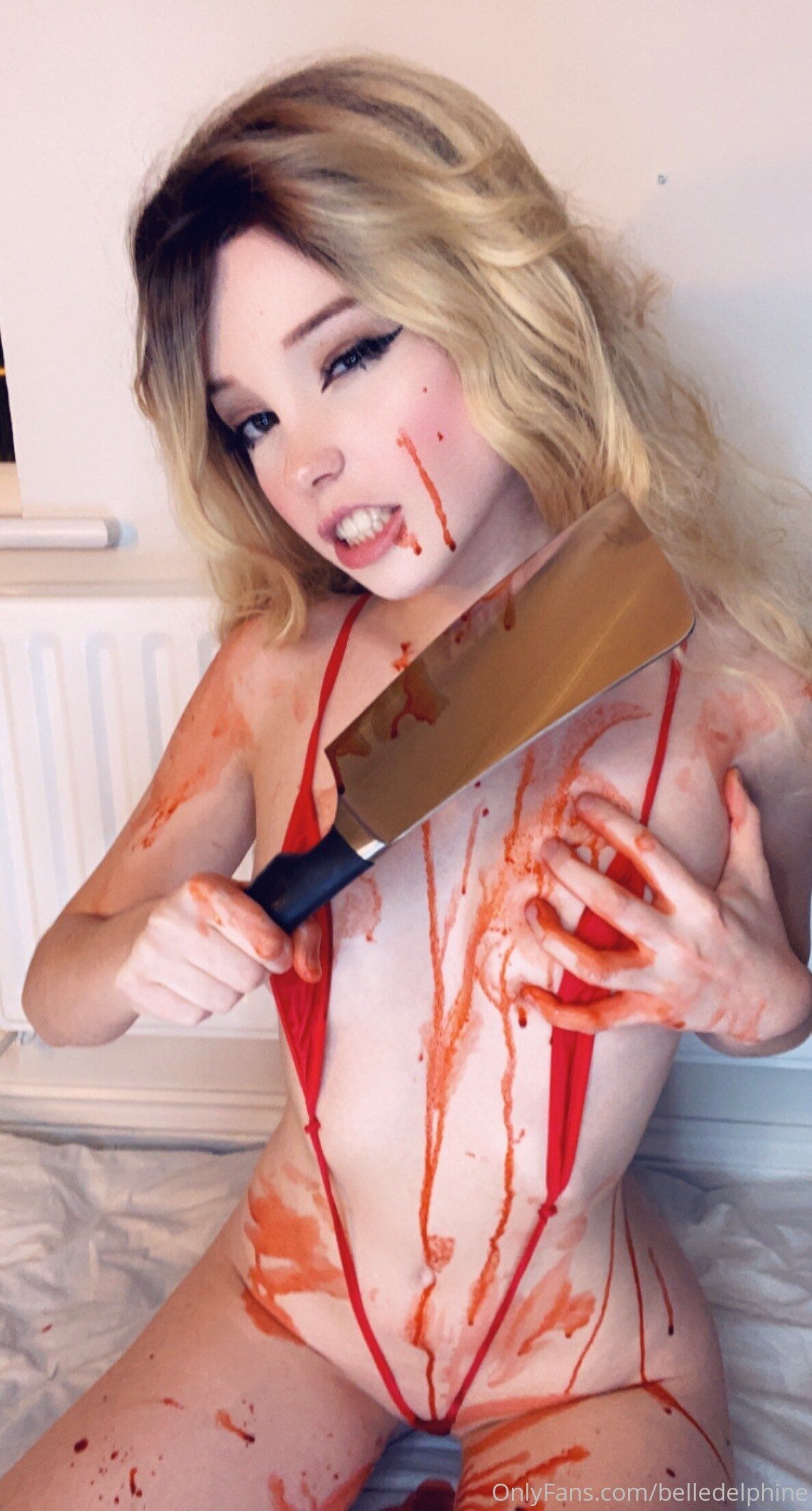 Belle Delphine Red Slingshot Photos 76864