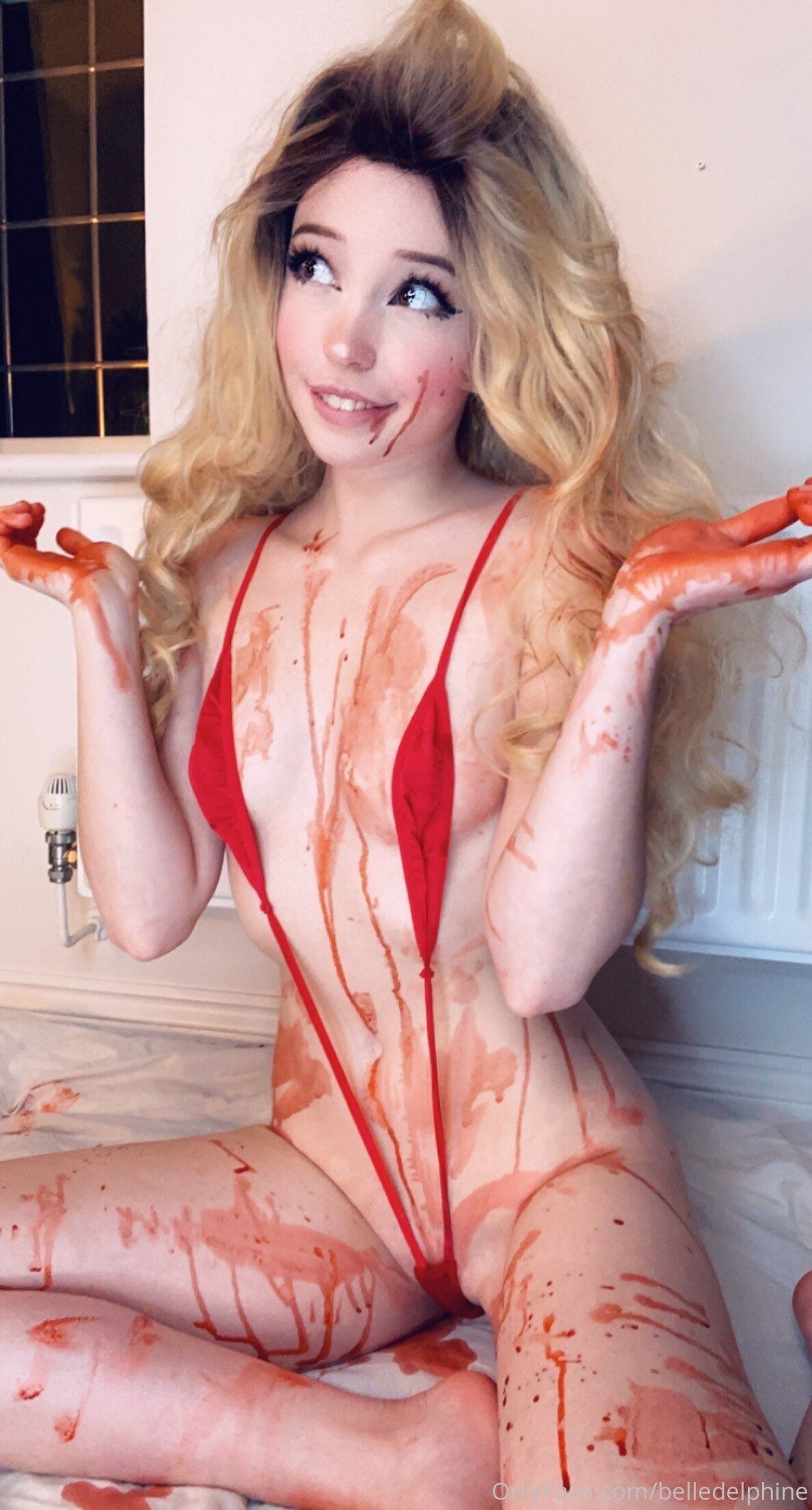 Belle Delphine Red Slingshot Photos 76904